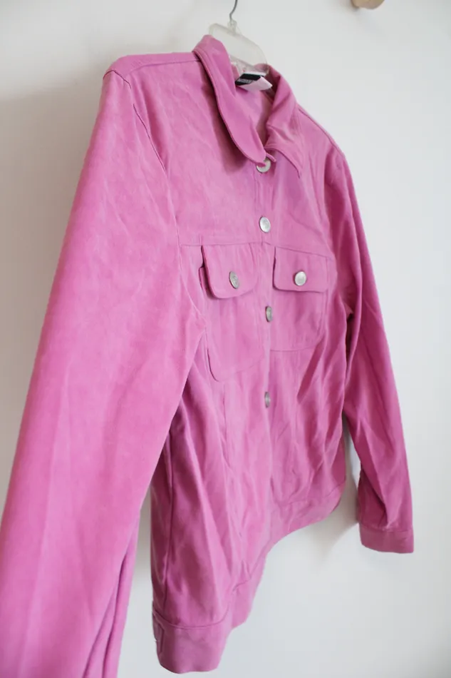 Fashion Bug Necklaces Fashion Bug Pink Sueded Light Jacket L