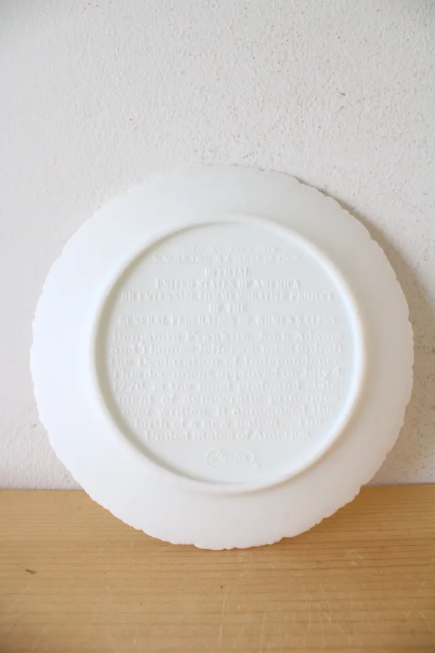 Fenton Necklaces Fenton USA Bicentennial Project Of The General Federation Of Womens Clubs Colonial Milk Glass White In God We Trust Decorative Plate
