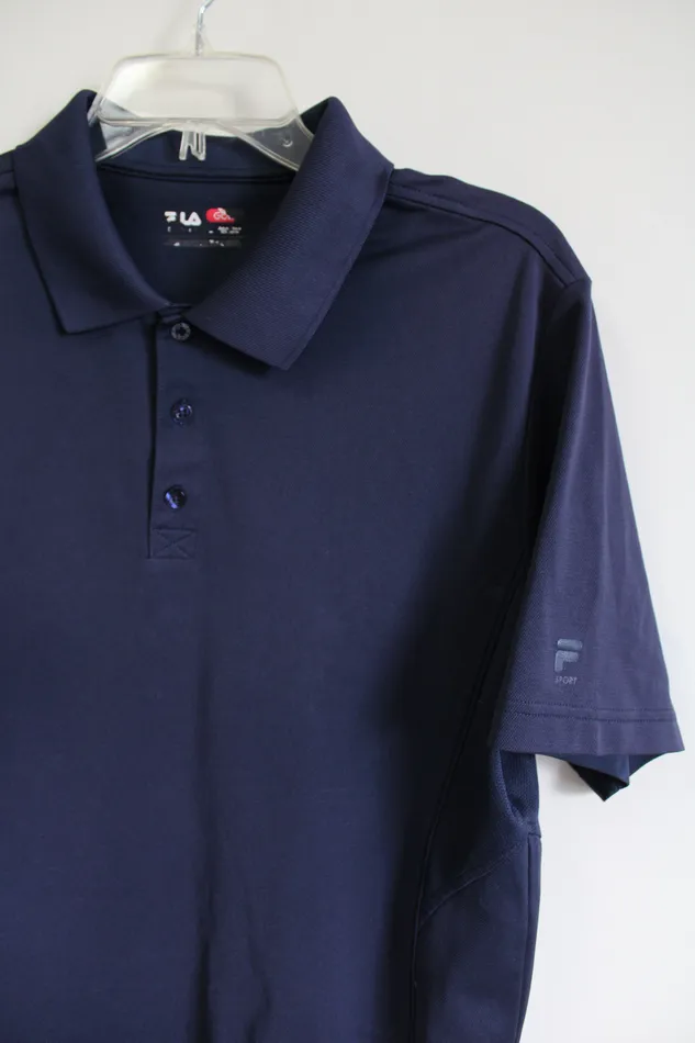 Fila Sport Golf Navy Blue Polo Shirt L Fila Rings