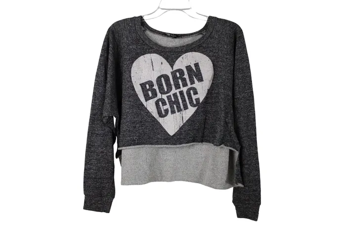 Forever 21 Gray Born Chic Sweatshirt M Forever 21 Necklaces
