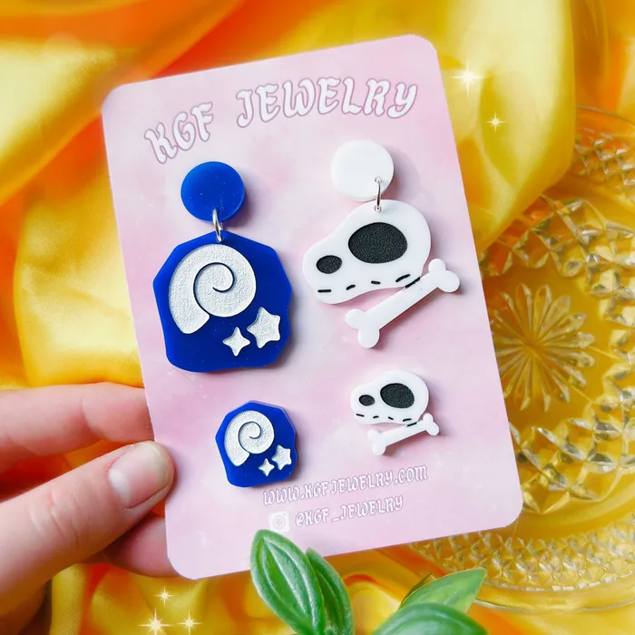 Fossil Bones Acrylic Earrings Keychains Pins KGF Jewelry Earrings