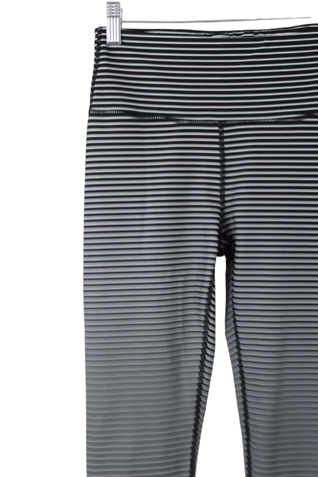 Gap GapFit Black White Striped Leggings XS Rings