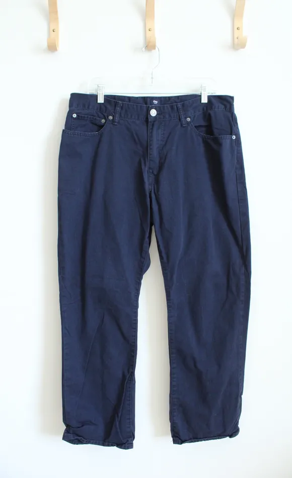 Gap Navy Blue Straight Fit Pants 36X30 Gap Rings