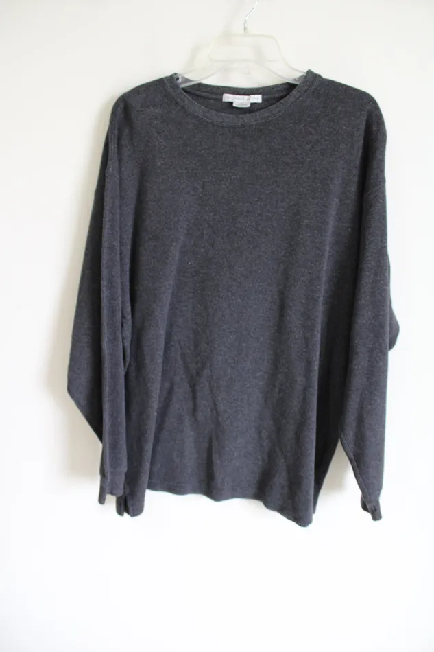Geoffrey Beene Earrings Geoffrey Beene Charcoal Gray Knit shirt XL