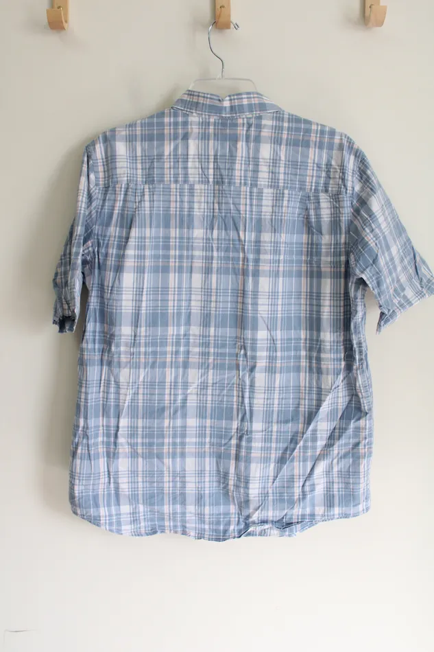 George Rings George Classic Fit Blue Pink Pastel Plaid Shirt L