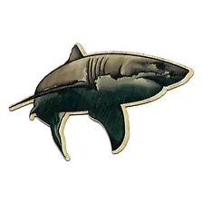 GIFTSBYTHESEA Rings Great White Shark Bamboo Sticker