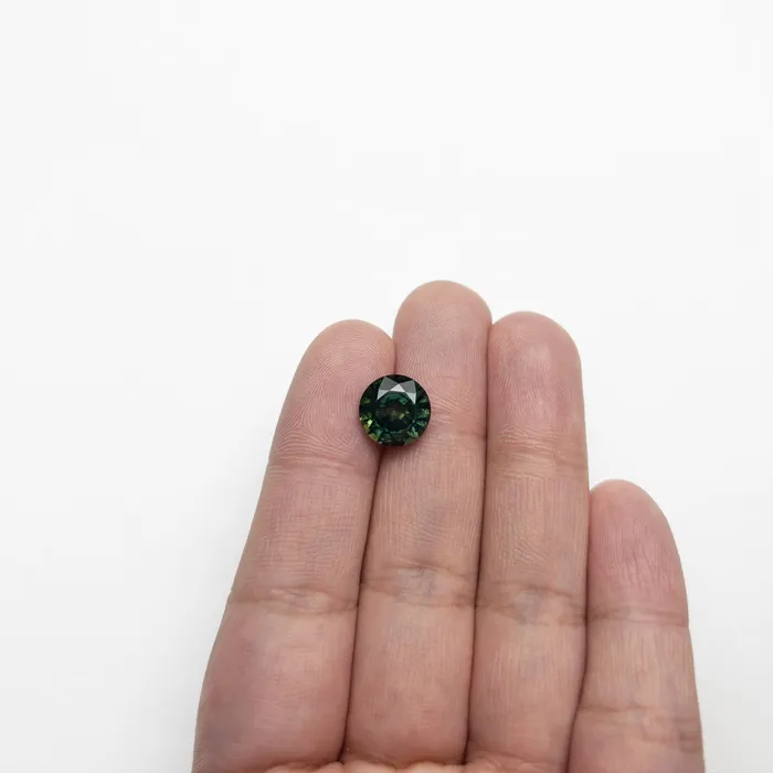Green Brilliant Sapphire 516ct Round Misfit Gems Rings