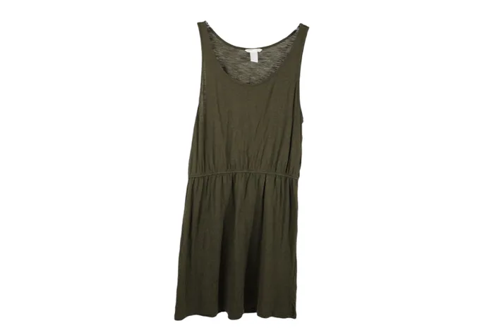 HM Basic Dark Green Dress M HM Earrings
