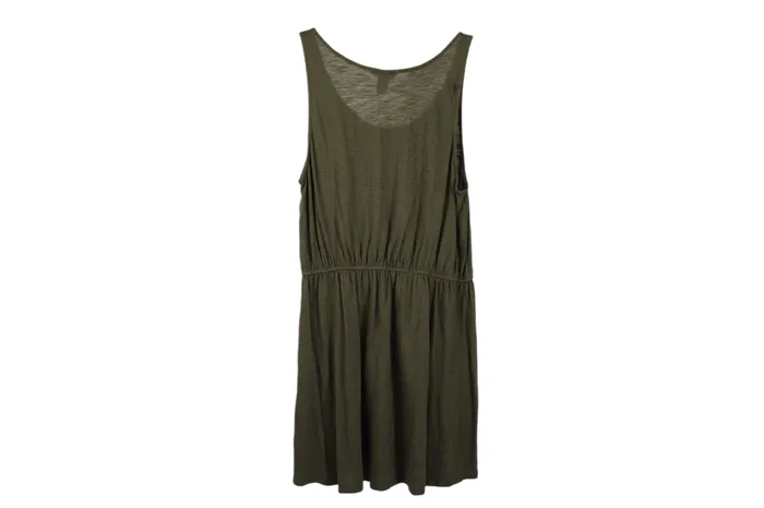 HM Basic Dark Green Dress M HM Earrings