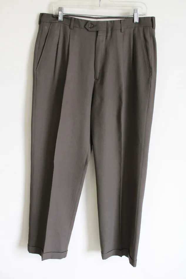 Haggar Earrings Haggar Comfort Equipped Brown Dress Pant 34X30