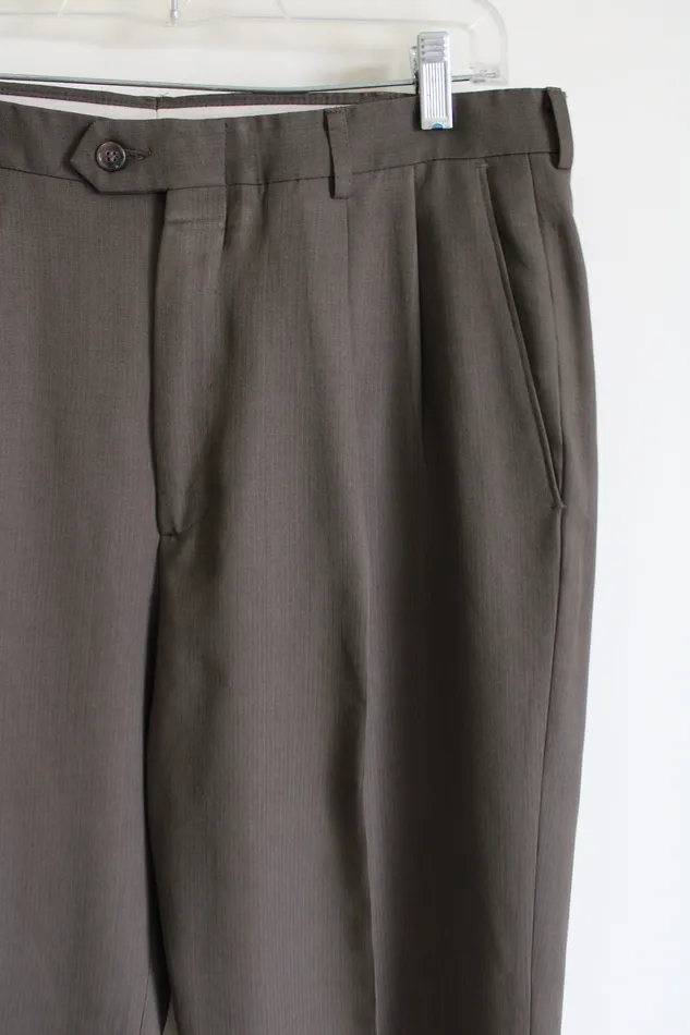 Haggar Earrings Haggar Comfort Equipped Brown Dress Pant 34X30