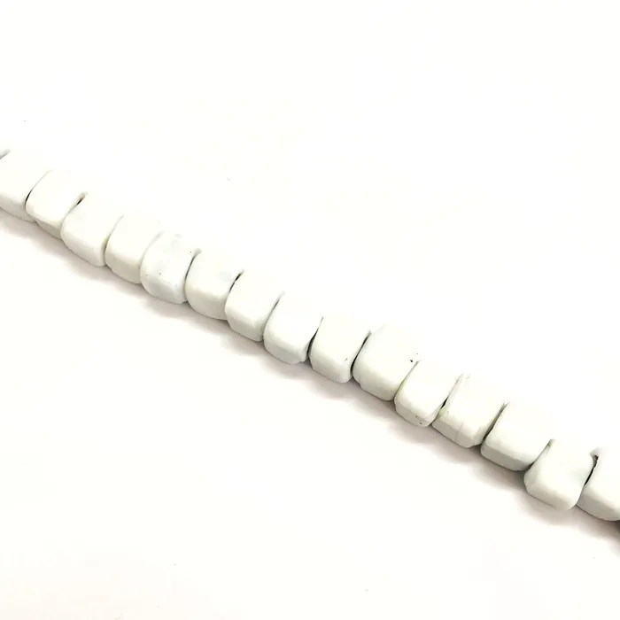Hand Made Glass Cube Beads Large Hole Traditional Lampwork Glass Beads 10 BeadsWhite Peppy Beads Rings
