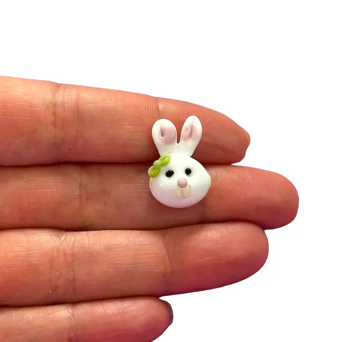Hand Made Murano Glass Rabbit Charm Peppy Beads Charm Necklaces