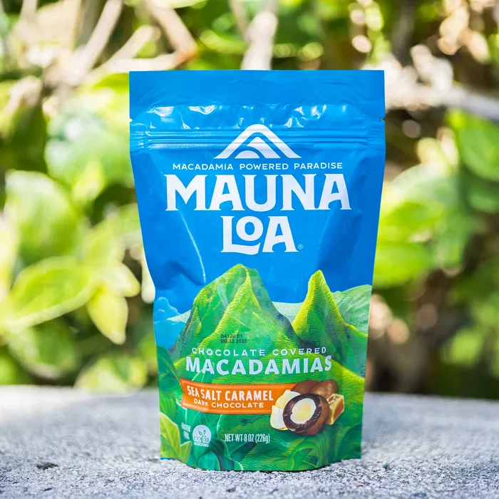 HAWAIIANHOST Mauna Loa Dark Chocolate Sea Salted Caramel Macadamia Nuts 8 oz Earrings