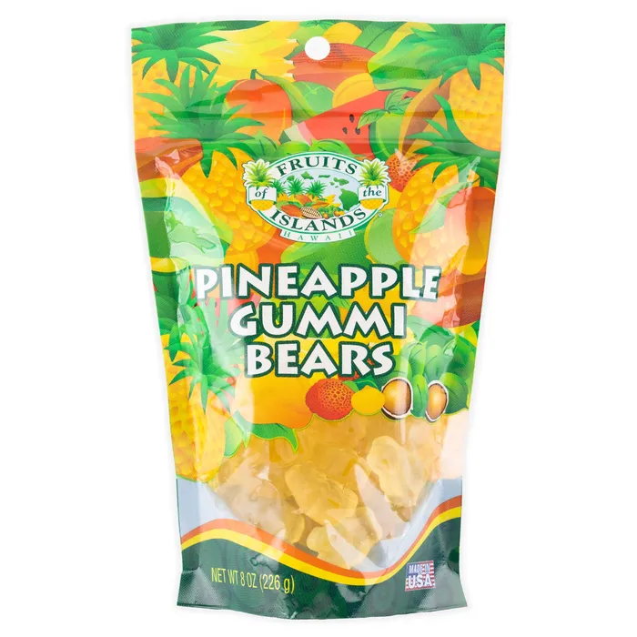 HAWAIIANKINGCAN Necklaces Fruit of the Islands Pineapple Gummi Bears 8 oz