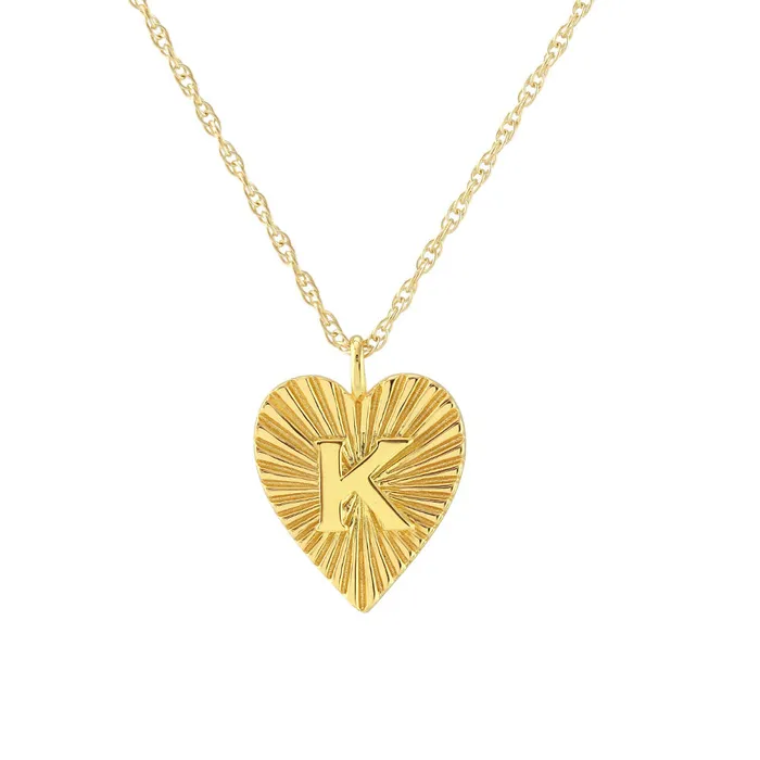 Heart Letter Charm Necklace Kris Nations Necklaces