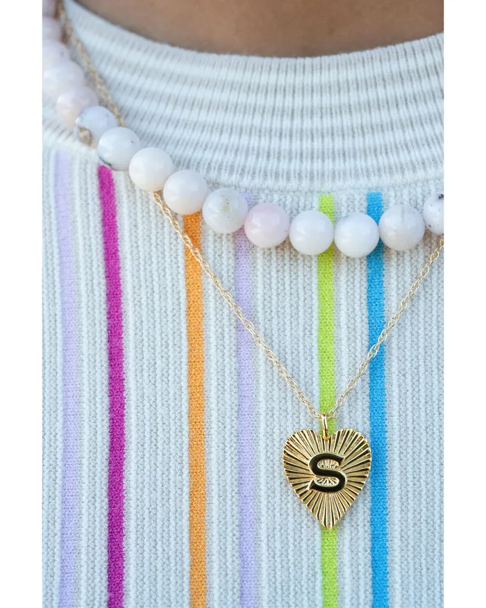 Heart Letter Charm Necklace Kris Nations Necklaces