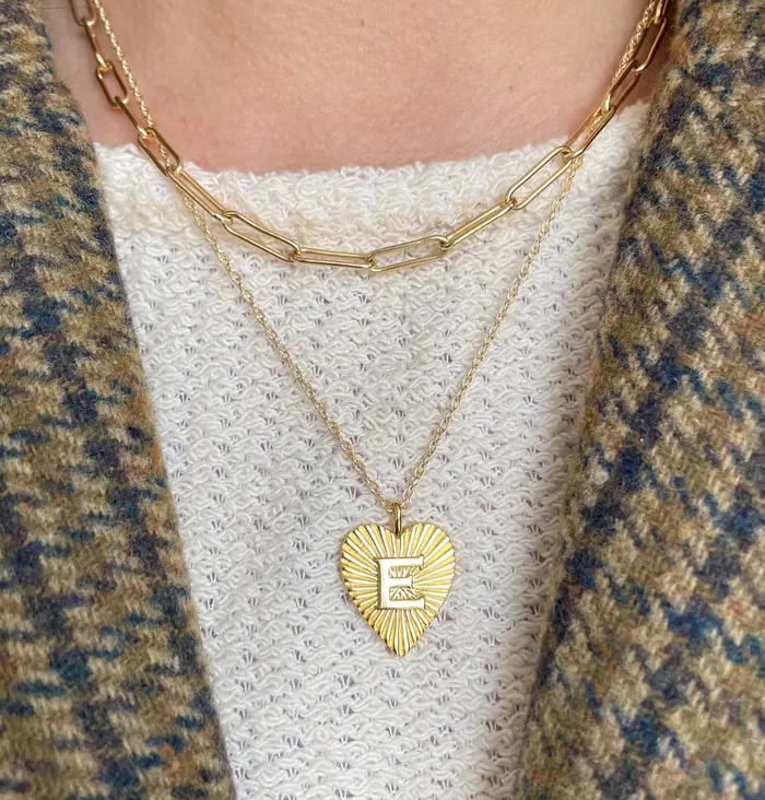 Heart Letter Charm Necklace Kris Nations Necklaces