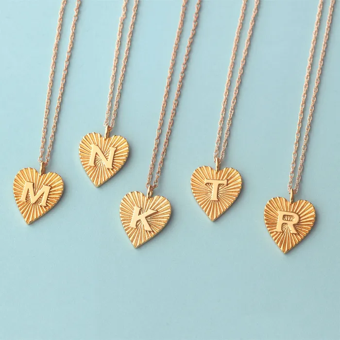 Heart Letter Charm Necklace Kris Nations Necklaces