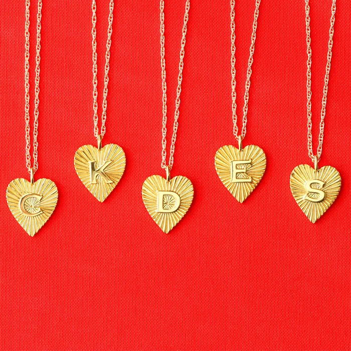 Heart Letter Charm Necklace Kris Nations Necklaces