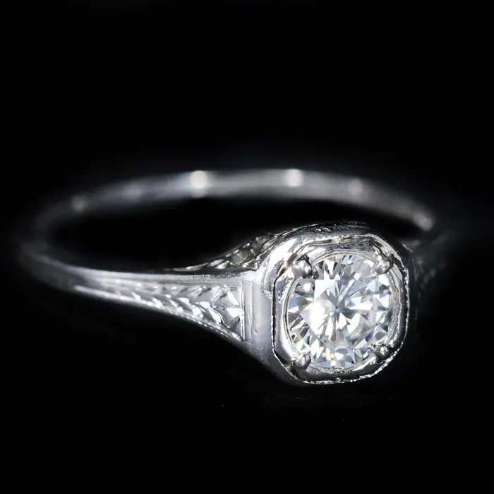 Heirloom Jewelers Art Deco Platinum 050 Carat Old European Cut Diamond Engagement Ring Rings Heirloom Jewelers Art Deco Platinum 050 Carat Old European Cut Diamond Engagement Ring Rings