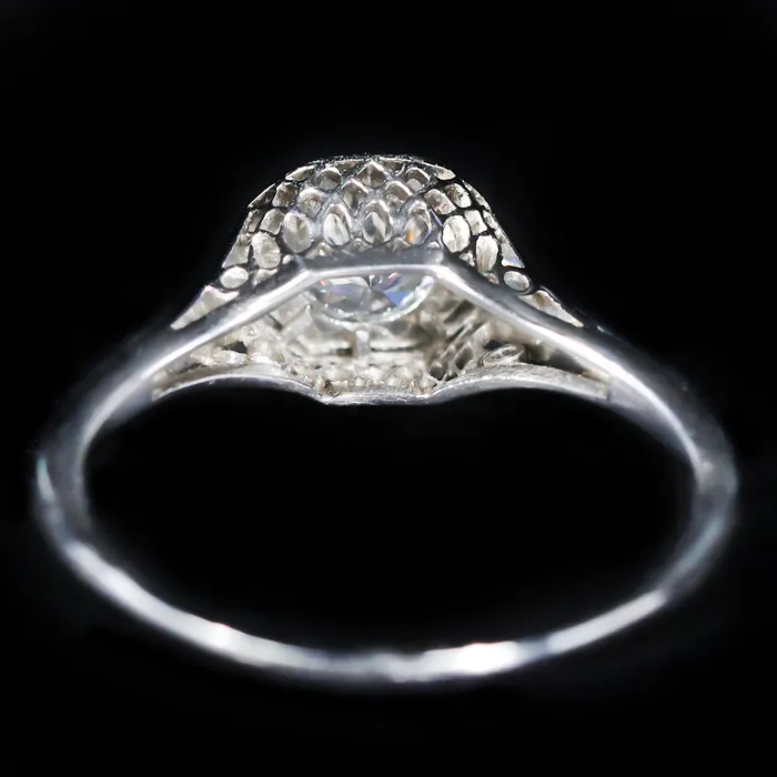 Heirloom Jewelers Art Deco Platinum 050 Carat Old European Cut Diamond Engagement Ring Rings