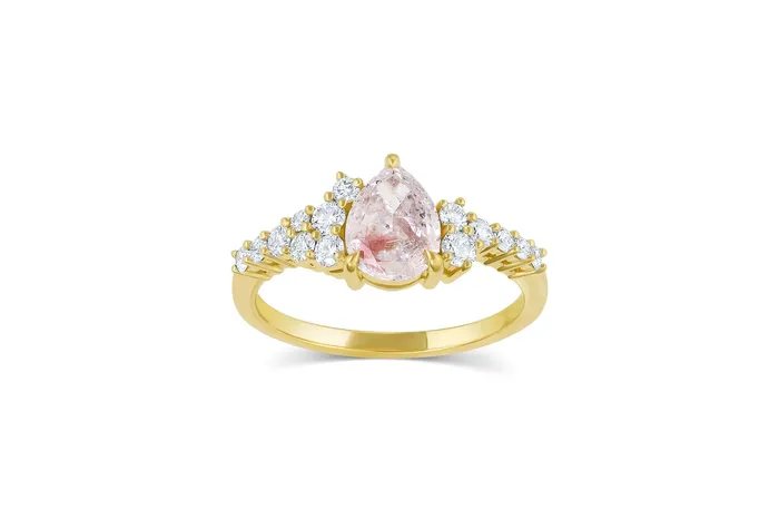 Honey Jewelry Co Rings 86ct PearShaped Salt Pepper Diamond Cluster Ring