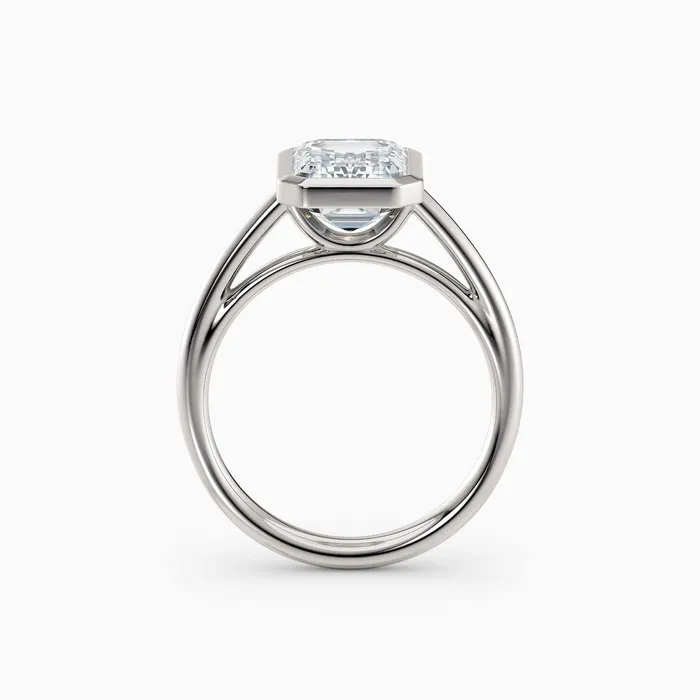 Honey Jewelry Co Winnie Cathedral Emerald Bezel Engagement Ring Rings