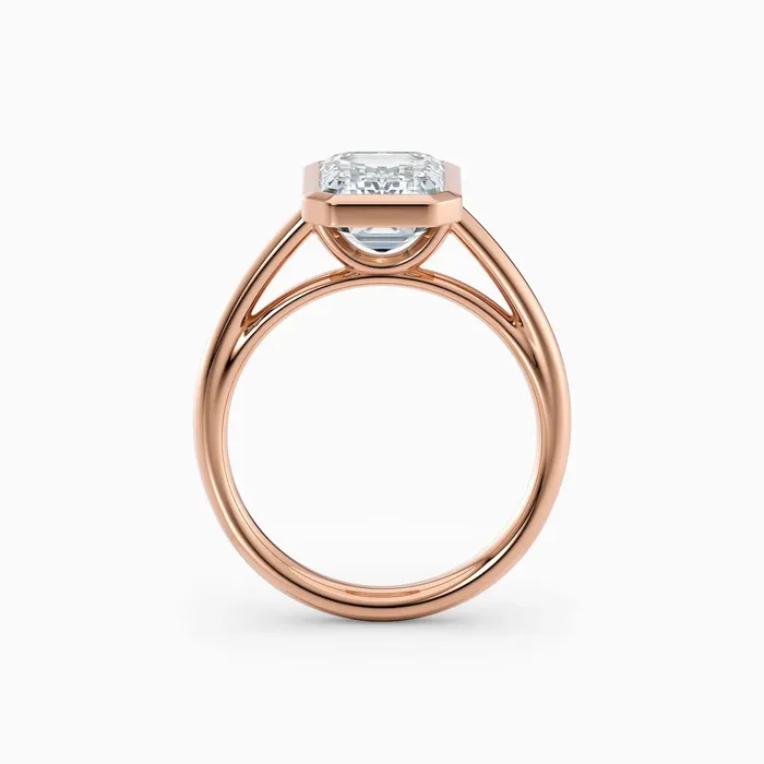 Honey Jewelry Co Winnie Cathedral Emerald Bezel Engagement Ring Rings
