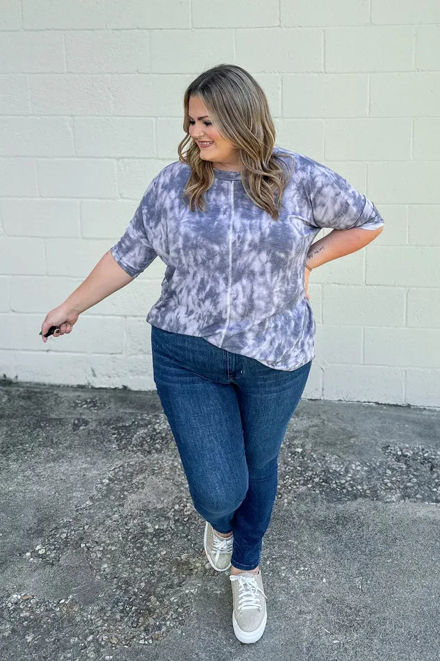 Hopely SALE Mild Moments Tie Dye Top Charcoal Earrings