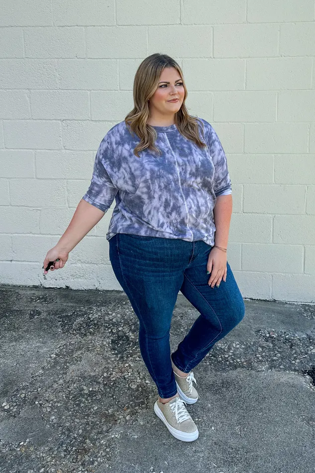 Hopely SALE Mild Moments Tie Dye Top Charcoal Earrings