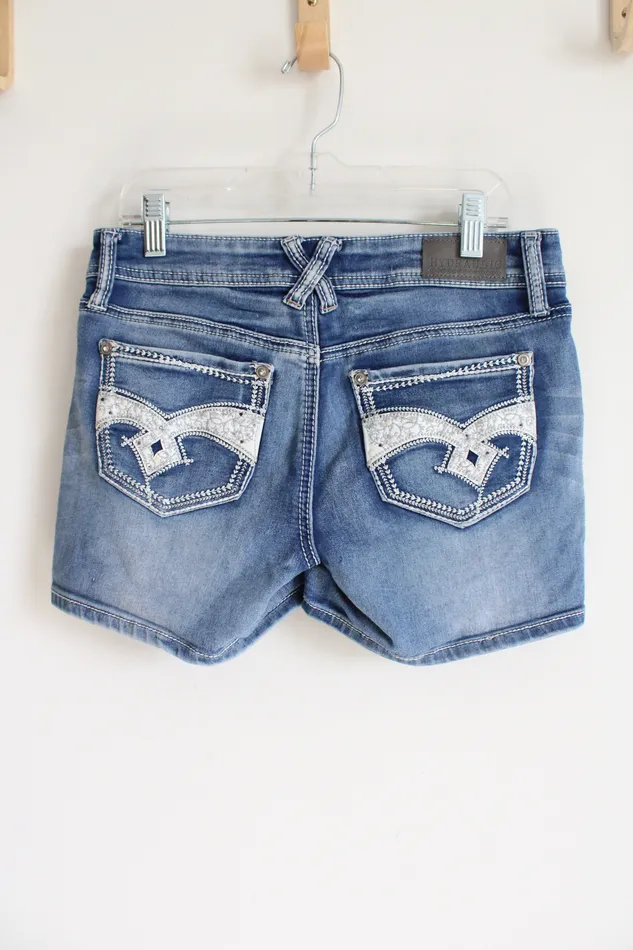 Hydraulic Hydraulic Denim Rhinestone Shorts 56 Earrings
