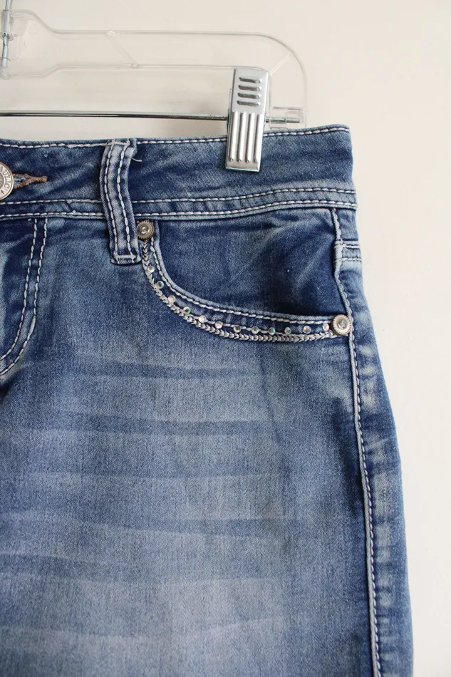 Hydraulic Hydraulic Denim Rhinestone Shorts 56 Earrings