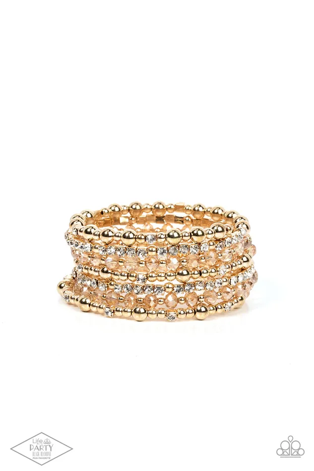 ICE Knowing You Gold Paparazzi Accessories Earrings