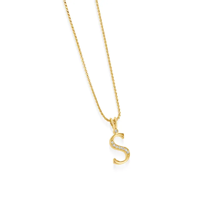 Initial S Diamond Medallion Pendant John Atencio Necklaces
