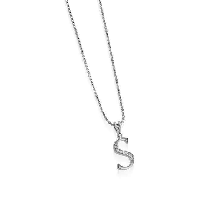 Initial S Diamond Medallion Pendant John Atencio Necklaces