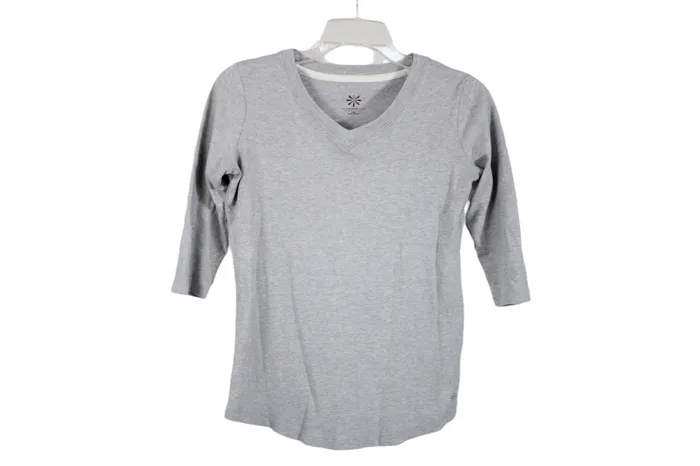 Isaac Mizrahi Isaac Mizrahi Live Essentials Gray Shirt XXS Earrings