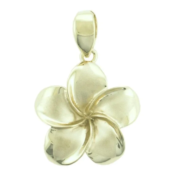Island Fine Jewelry Necklaces 14K Gold Plumeria Pendant
