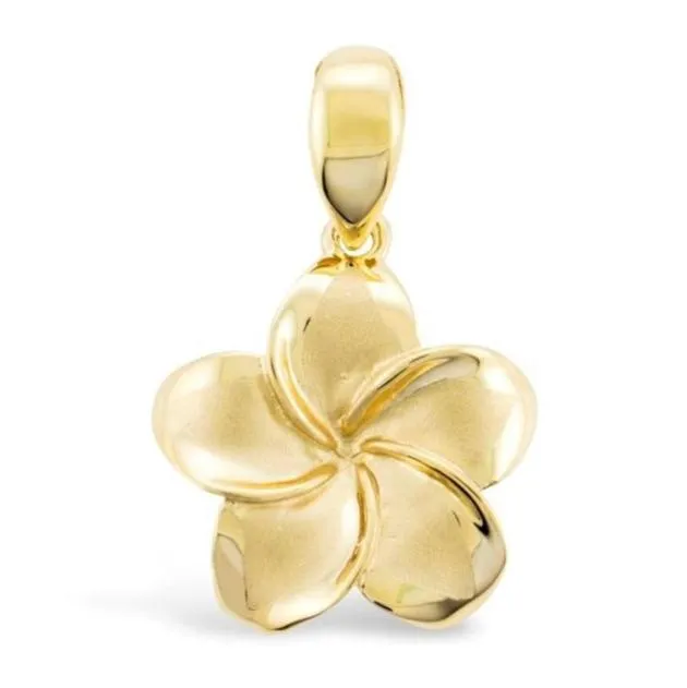 Island Fine Jewelry Necklaces 14K Gold Plumeria Pendant