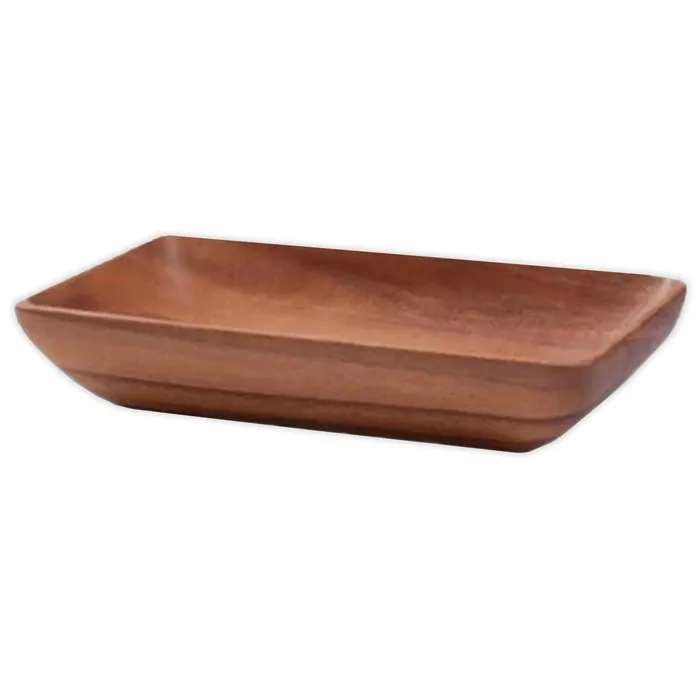 ISLANDERGRP Earrings Rectangular Acacia Wood Serving Bowl
