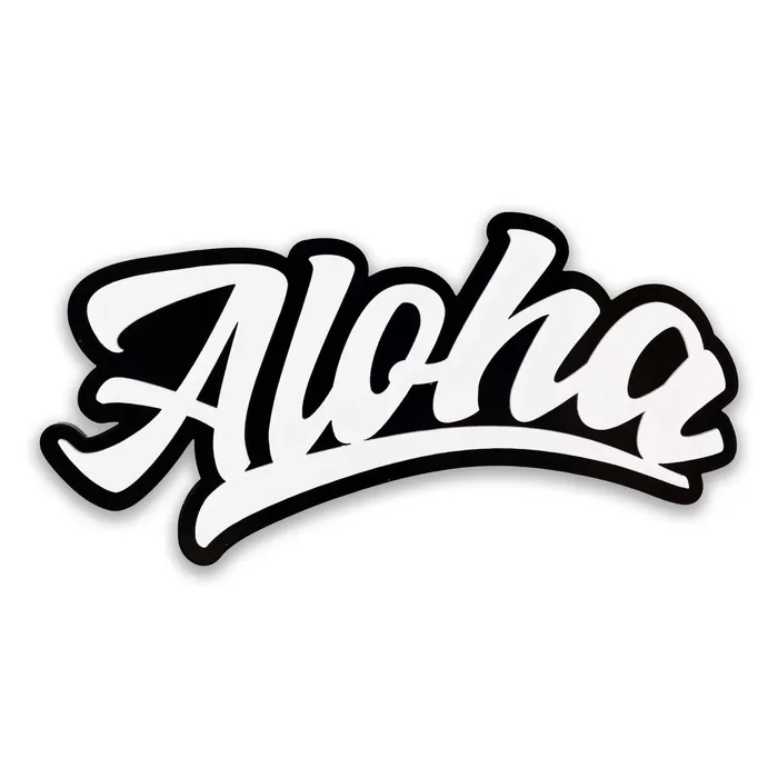 ISLANDSILVER Rings Car Decal New Aloha WhitBlack