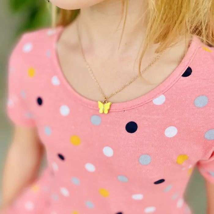 iszi ONLINE Necklaces Girls Necklace ButterflyFlower Green Heart White Clover