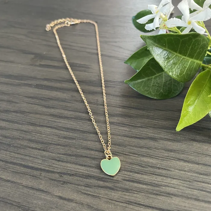 iszi ONLINE Necklaces Girls Necklace ButterflyFlower Green Heart White Clover