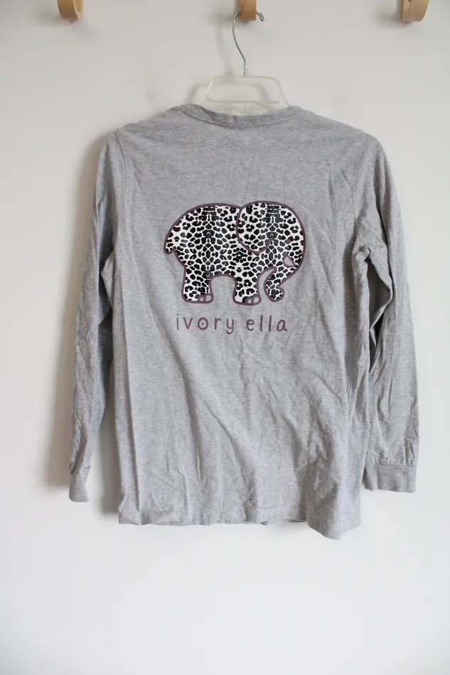 Ivory Ella Earrings Ivory Ella Gray Organic Cotton Long Sleeved Graphic Tee M