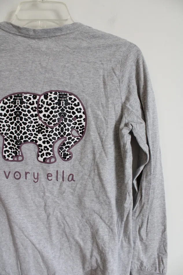 Ivory Ella Earrings Ivory Ella Gray Organic Cotton Long Sleeved Graphic Tee M