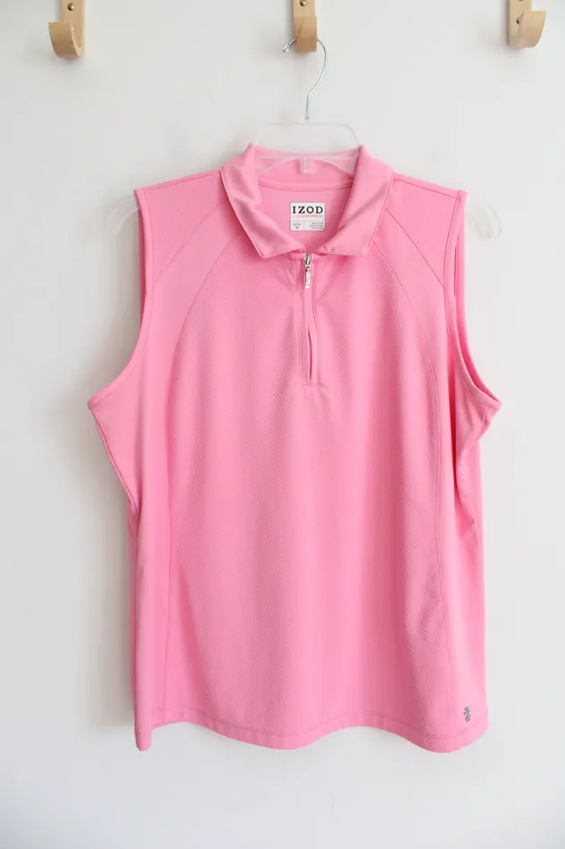 Izod Earrings Izod Fitness Pink Quarter Zip Athletic Tank XL