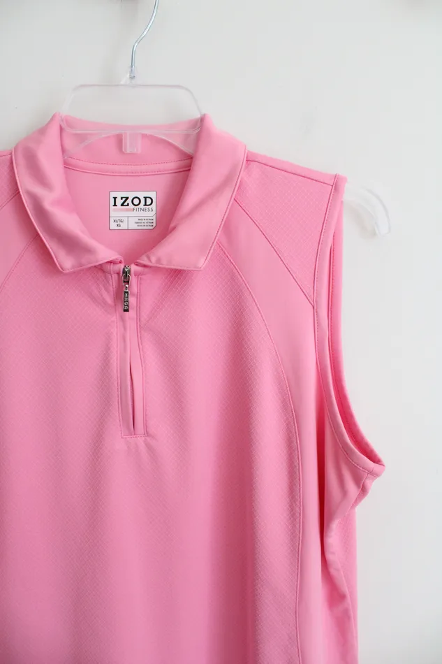 Izod Earrings Izod Fitness Pink Quarter Zip Athletic Tank XL
