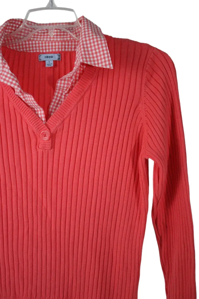 Izod Izod Coral Knit Sweater L Earrings