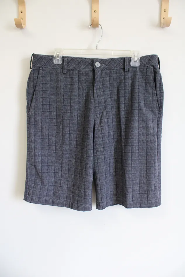 Izod Rings Izod Golf Grau Blue Plaid Shorts 34
