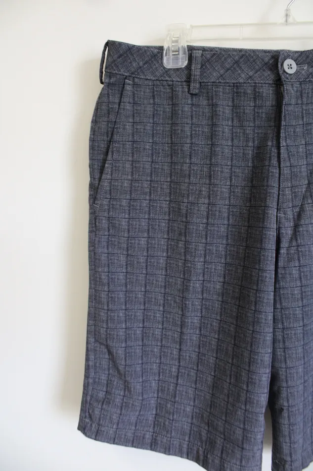 Izod Rings Izod Golf Grau Blue Plaid Shorts 34